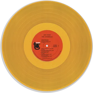 Vintage Yellow Vinyl Record PNG