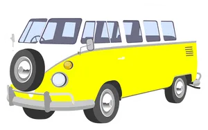 Vintage Yellow Volkswagen Bus PNG image