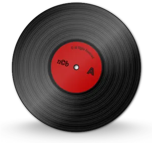Vinyl Recordwith Red Label PNG image