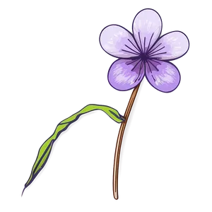 Violet Flower Drawing PNG 35