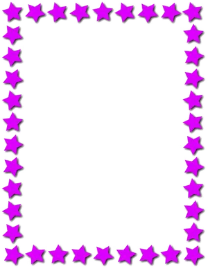 Violet Star Frame Border PNG image