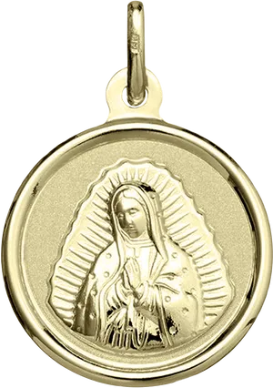 Virgen De Guadalupe Gold Pendant PNG image