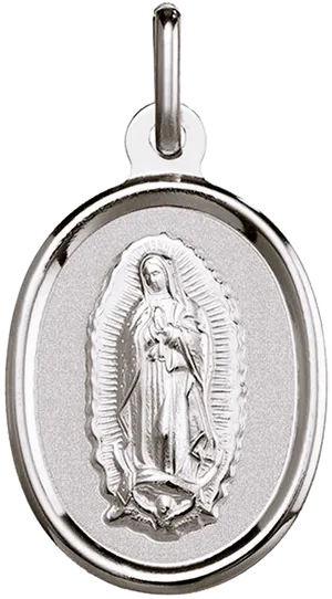 Virgen De Guadalupe Silver Pendant PNG image