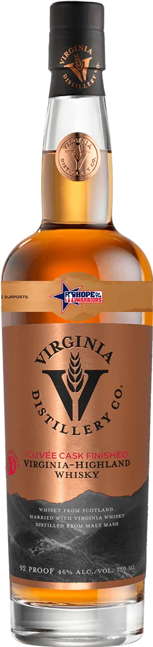 Virginia Distillery Co Cuvee Cask Finished Whisky Bottle PNG image