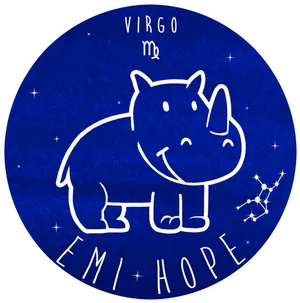 Virgo Zodiac Hippo Illustration PNG image