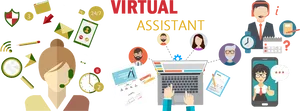 Virtual Assistant Services Illustration PNG image