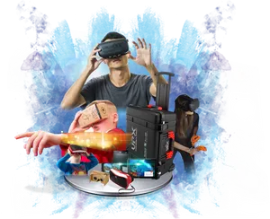 Virtual Reality Experience Collage PNG image