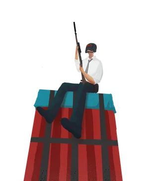 Virtual Reality Shooter On Roof PNG image