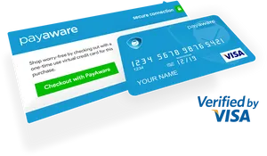 Virtual Visa Card Pay Aware PNG image