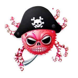 Virus Cartoon As Pirate PNG 06282024