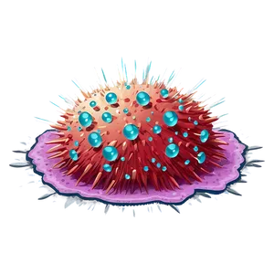Virus Cartoon On Beach PNG Whj