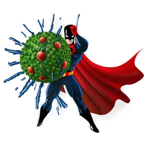 Virus Cartoon Superhero PNG Jjb