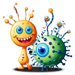 Virus Cartoon With Book PNG Kya59 PNG