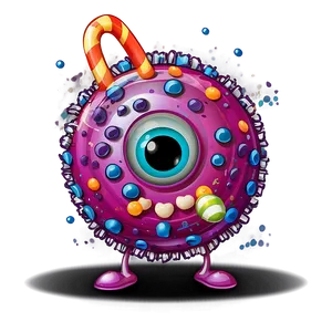 Virus Cartoon With Candy PNG 06282024