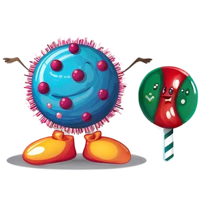 Virus Cartoon With Candy PNG Pvl17 PNG