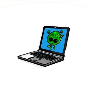 Virus Cartoon With Laptop PNG Uni66 PNG