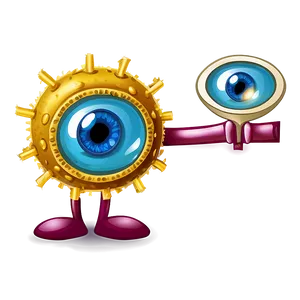 Virus Cartoon With Magnifying Glass PNG 06282024 PNG