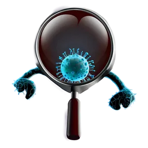 Virus Cartoon With Magnifying Glass PNG 06282024 PNG