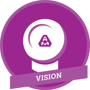 Vision Emblem Purple Background PNG image