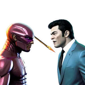 Visionvs Manin Suit Stare Down PNG image