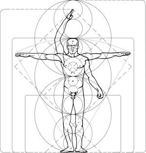 Vitruvian Man Silhouette