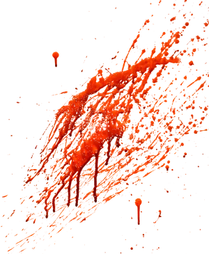 Vivid Red Blood Splatteron Black PNG image