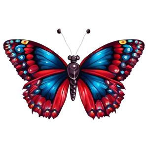 Vivid Red Butterfly Clipart PNG 06122024 PNG