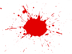 Vivid Red Splatteron Black PNG image