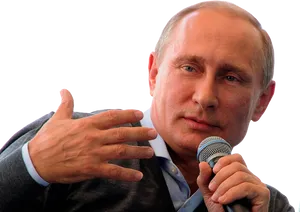 Vladimir Putin Speaking Microphone PNG image