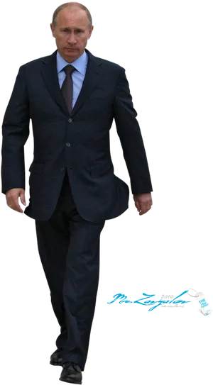 Vladimir Putin Walkingin Suit PNG image