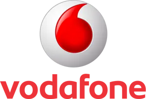 Vodafone Logo Redand White PNG image