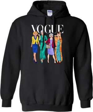 Vogue Animated Ladies Hoodie PNG image