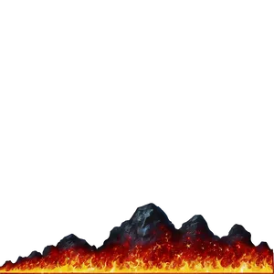 Volcanic Fire Border PNG Sxl