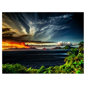 Volcanic Island Landscape Png Fro PNG image