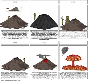 Volcano_ Adventure_ Comic_ Strip PNG image