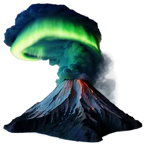 Volcano And Aurora Borealis Png Edm PNG image