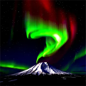 Volcano And Aurora Borealis Png Xls41 PNG image