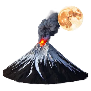 Volcano And Full Moon Png Cro PNG image