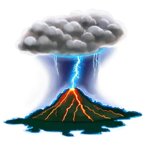 Volcano And Lightning Png 05232024 PNG image