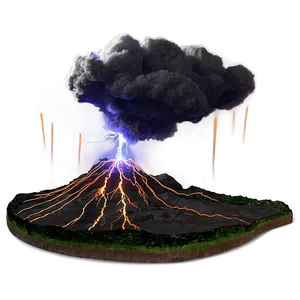 Volcano And Lightning Png Bya75 PNG image
