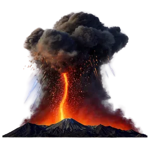 Volcano And Meteor Shower Png 05232024 PNG image