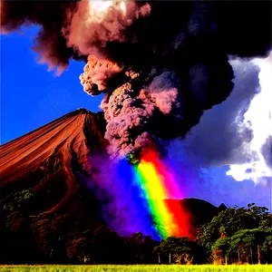 Volcano And Rainbow Png 52 PNG image