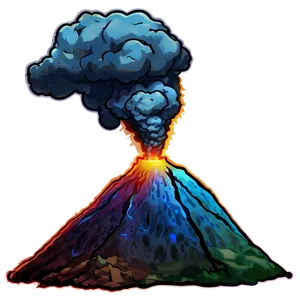 Volcano And Rainbow Png 95 PNG image