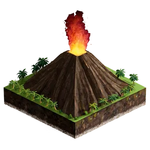 Volcano And Tropical Forest Png 60 PNG image