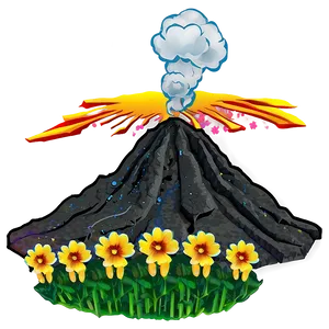 Volcano And Wildflowers Png Dxw PNG image