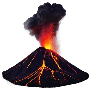 Volcano Erupting At Night Png Ios2 PNG image