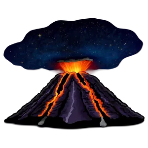 Volcano In Night Sky Png Imn34 PNG image