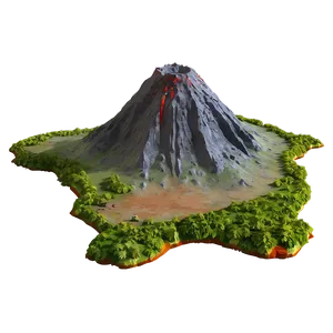 Volcano In Sci-fi Landscape Png 35 PNG image