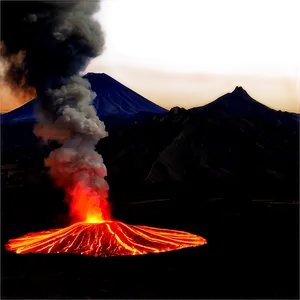 Volcano In Sunset Glow Png Dws53 PNG image