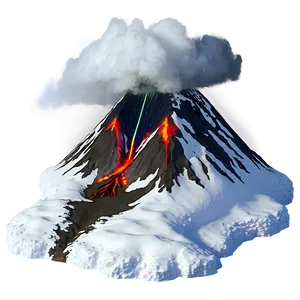 Volcano In Winter Snow Png Thn PNG image